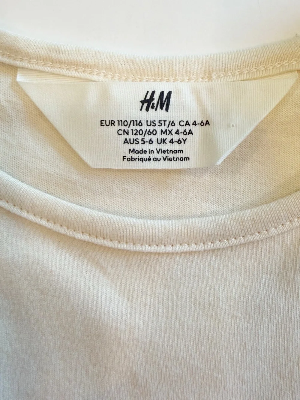 H&M Cream Flounce-Trimmed Cotton Dress